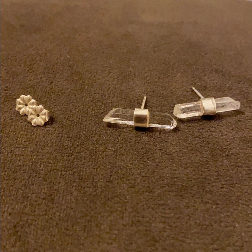 SS clear quartz studs